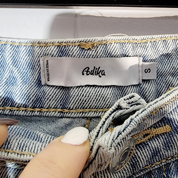 4/$20 Adika High Rise Toxic Love Skull Rose Distressed Straight Jeans - Picture 6 of 7